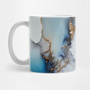 White and Gold Sea - Abstract Alcohol Ink Resin Art Mug